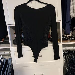ASTR Black bodysuit with lace